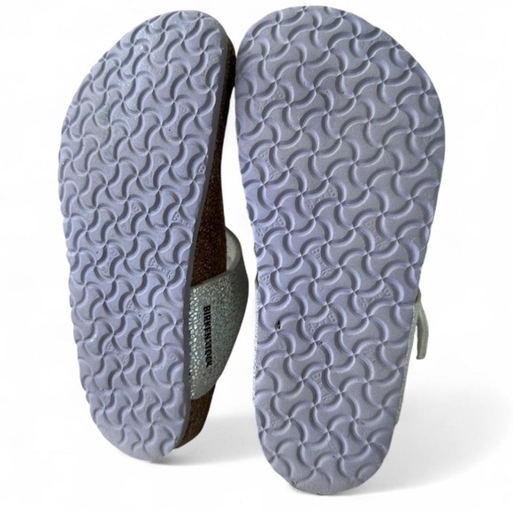 Birkenstock Sandals Glittery Silver and Purple Flip-flops Girls Size 32 (1-1.5) - Picture 6 of 8